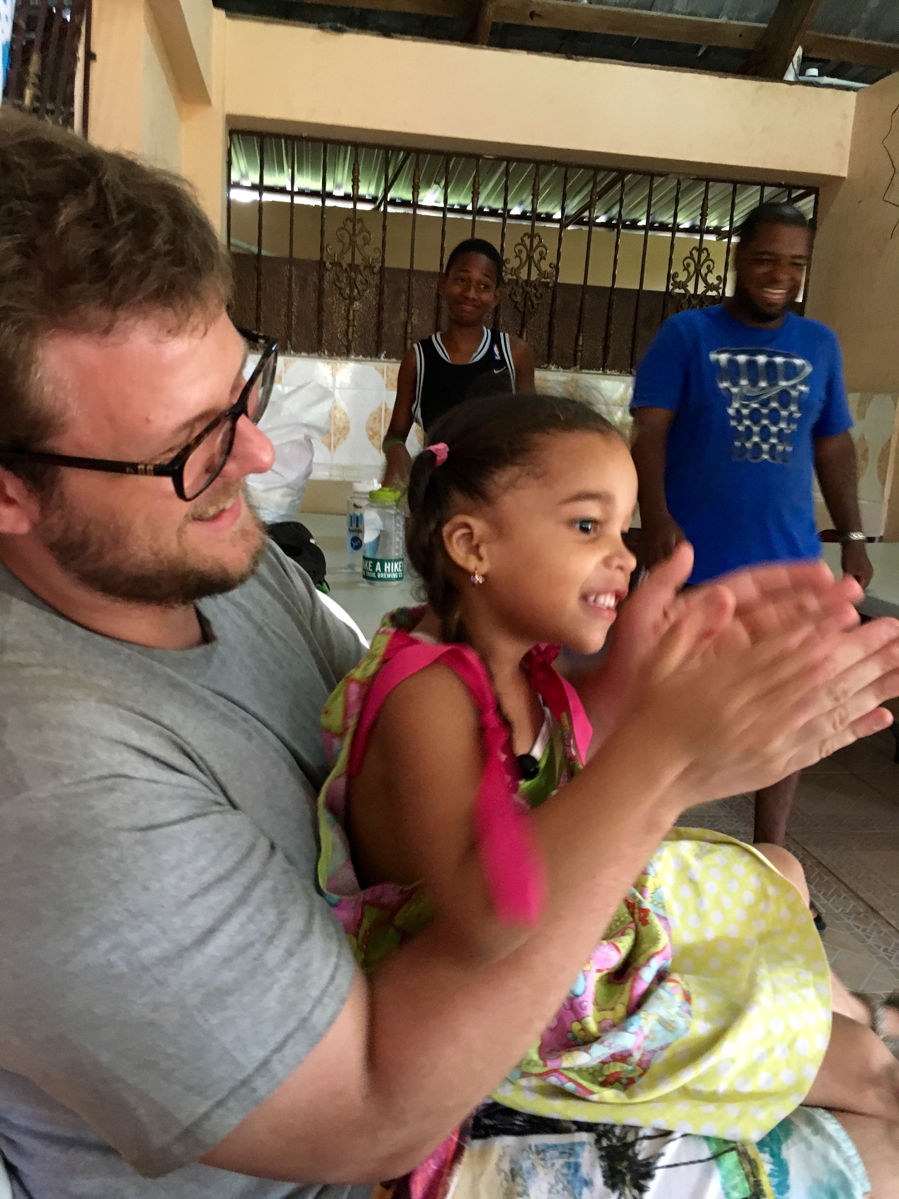 Visiting Mariella's girls home brought many smiles and lots of swimming in kiddie pools!