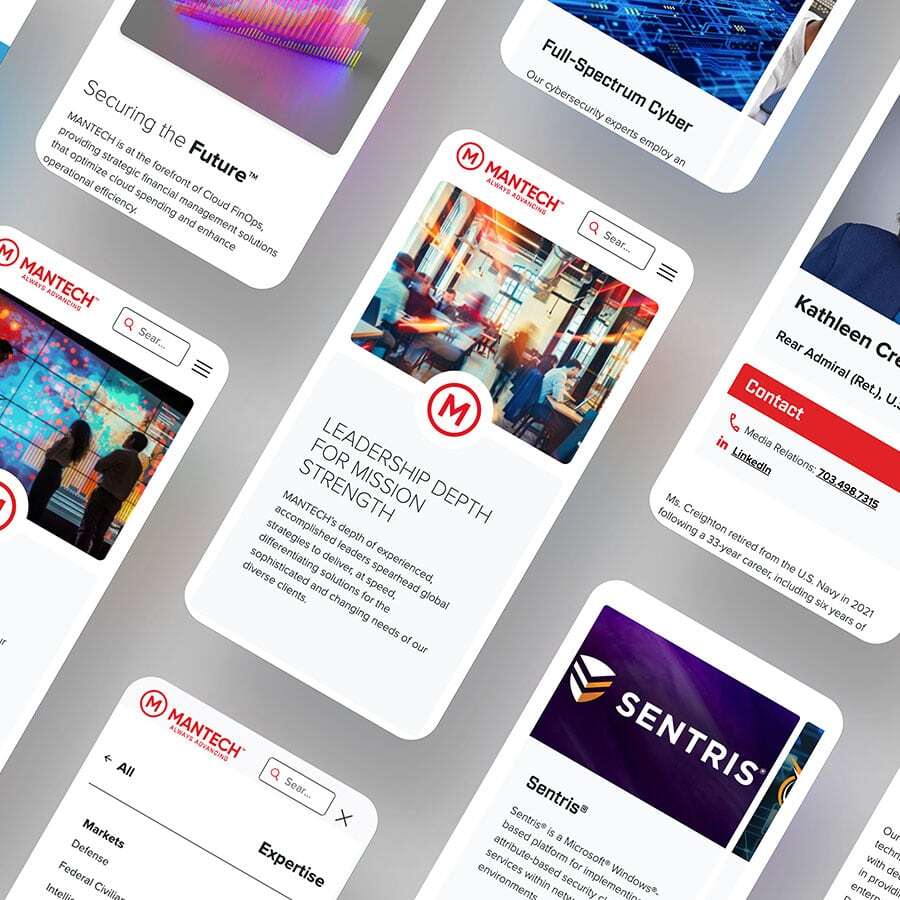 mantech career site on mobile screens