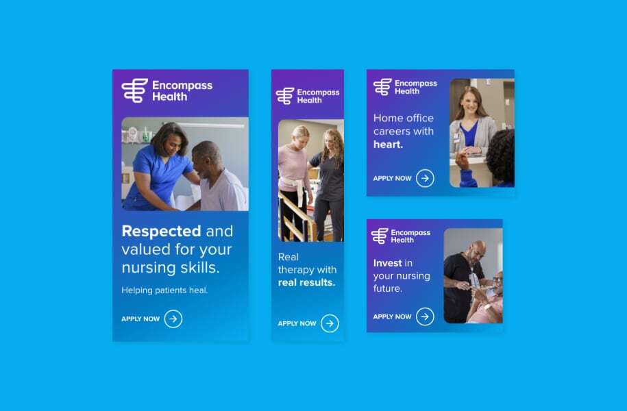 Digital Display Ads created for Encompass Health by Appcast Brand & Creative